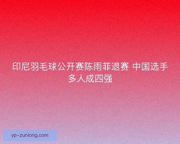 印尼羽毛球公开赛陈雨菲退赛 中国选手多人成四强